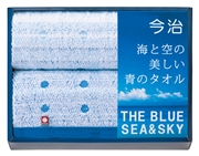 PS55-05 今治海と空の美しい青のﾀｵﾙ　ﾌｪｲｽﾀｵﾙ2P